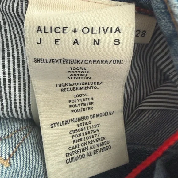 Alice and Olivia Slay Low Rise Wide Leg Jeans Celine Vintage - Picture 6 of 8